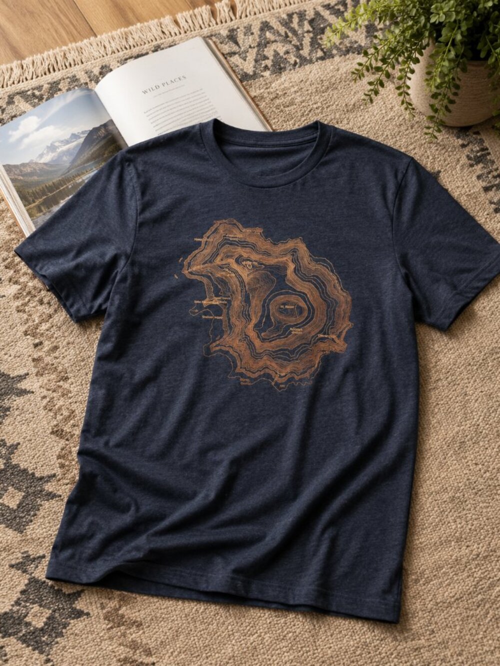 Mount Rainier Midnight Topographic T-Shirt 🏔️🌌✨| Outdoor Adventure Graphic Tee